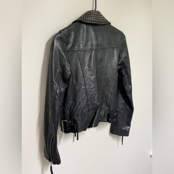 Allsaints - Leather Studded Moto Jacket - Picture 7 of 16